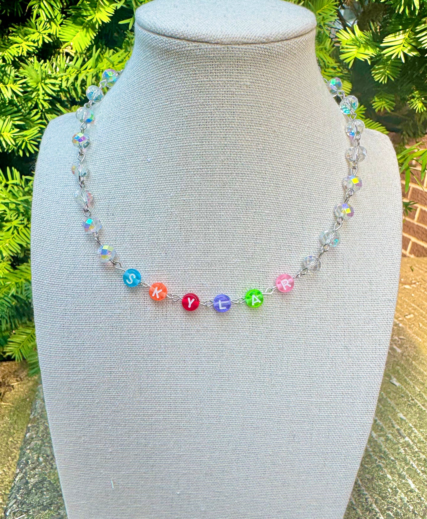 Beaded name necklace